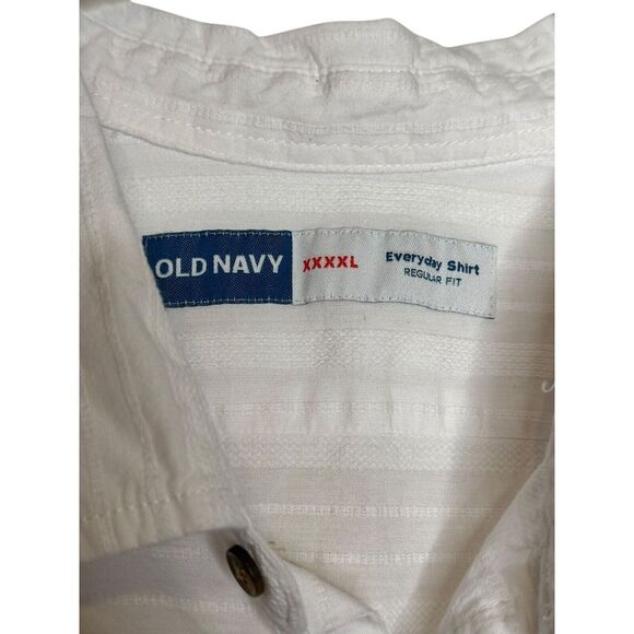 Old Navy Men Top Button-Up Regular Fit Casual Striped Collared Short Sleeve 4XL - Picture 5 of 10